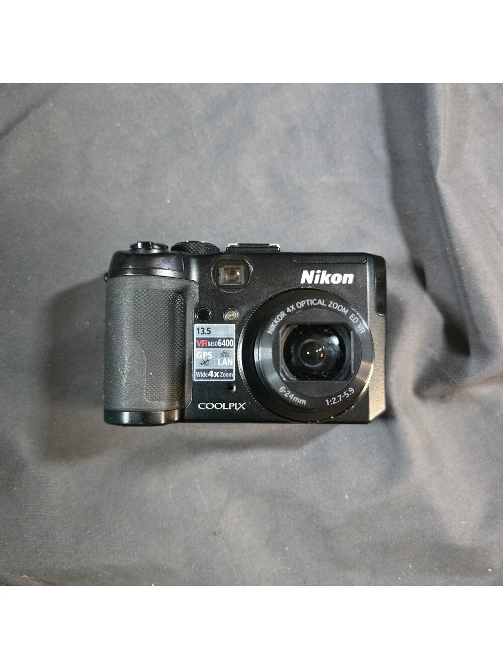 Nikon COOLPIX P6000 Compact Digital Camera Black W/ Battery Charger And Sd Card